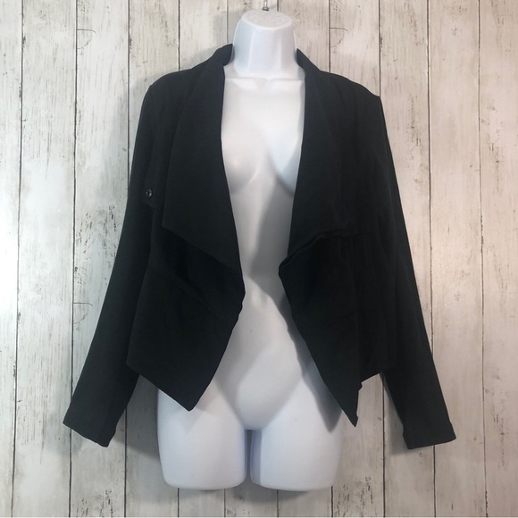 INC International Concepts Faux Suede Perforated Drape Front Jacket Extra Small - Picture 1 of 9